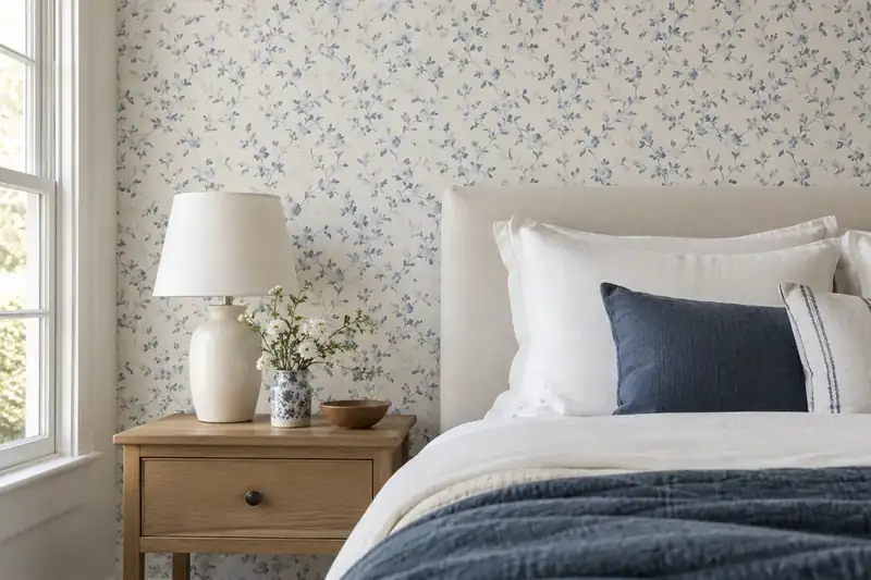 Papel de parede vinilizado em ambiente decorado
